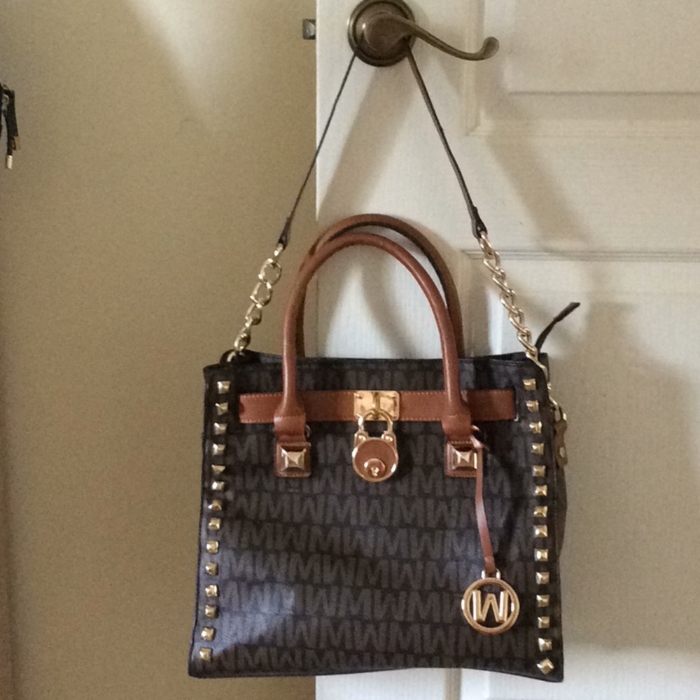 Millie Michi Brand New Gold Studded  Cache Tote